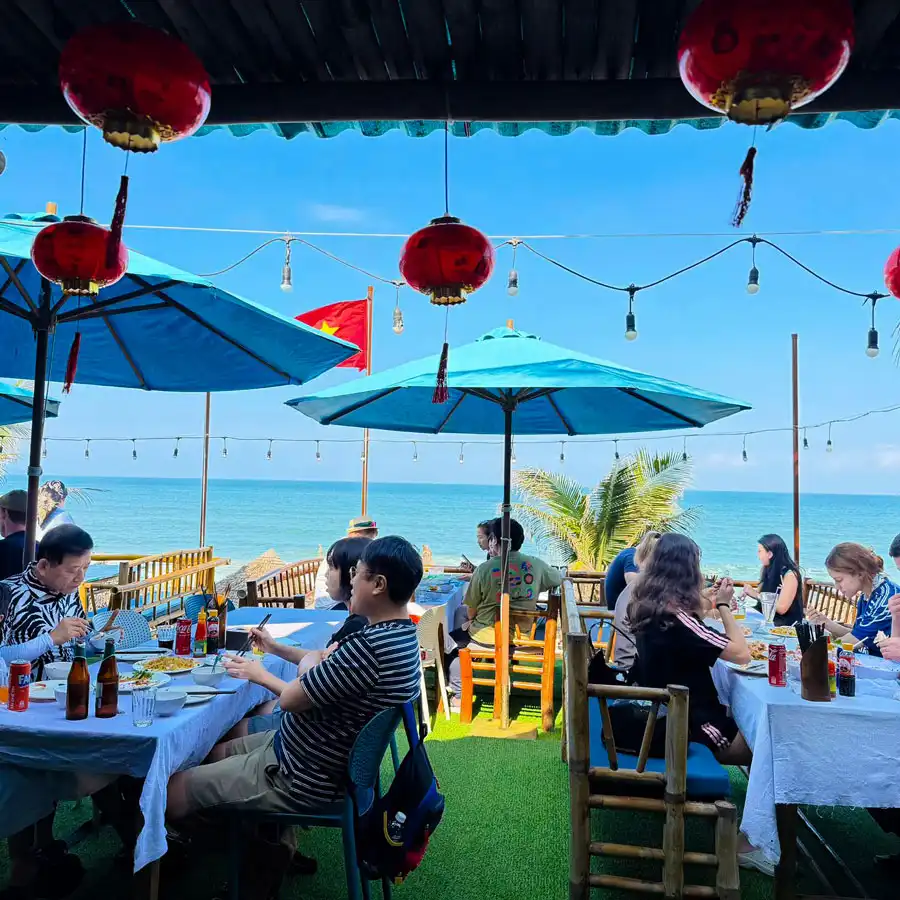 Delicious local seafood and cocktails at An Bang Beach